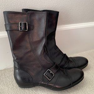 Black Ash Moto  'Shock' Women's Boot Flat Rubber Sole Size 8.5-9 (size 39)